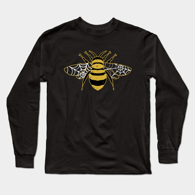 Honey Bee Design Long Sleeve T-Shirt by deadlydelicatedesigns